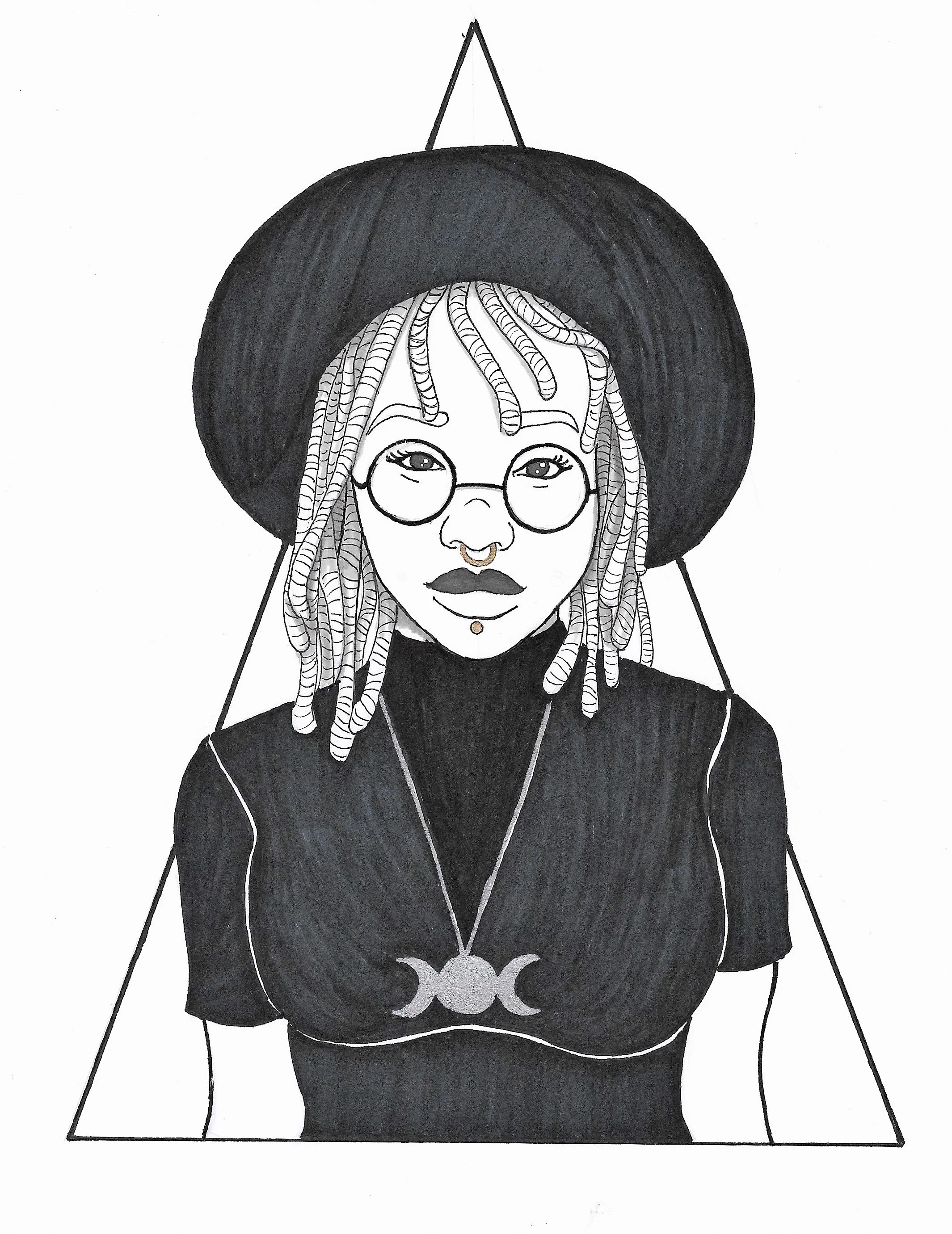 goth girl Inktober day 13