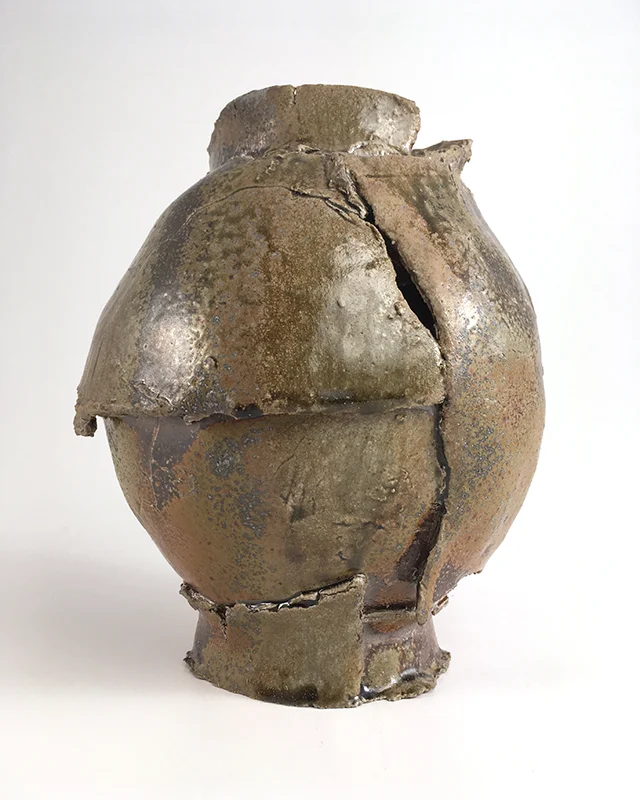   Torn I,  2019, wood fired ceramic, 10” x 7”. 