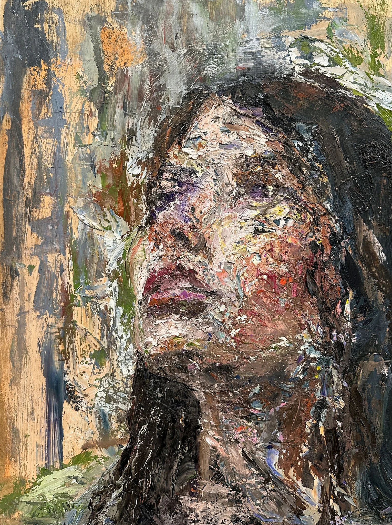 Look Up 2024,
oil on reclaimed wood,
16 x 11 inches