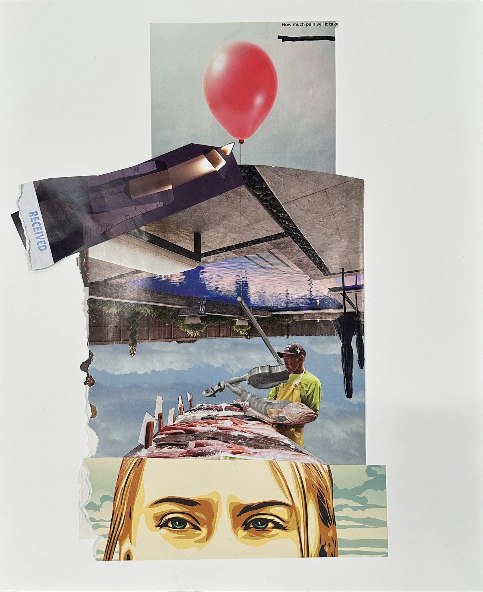   Dallas  2024, found paper on bristol, 11 x 14 inches 