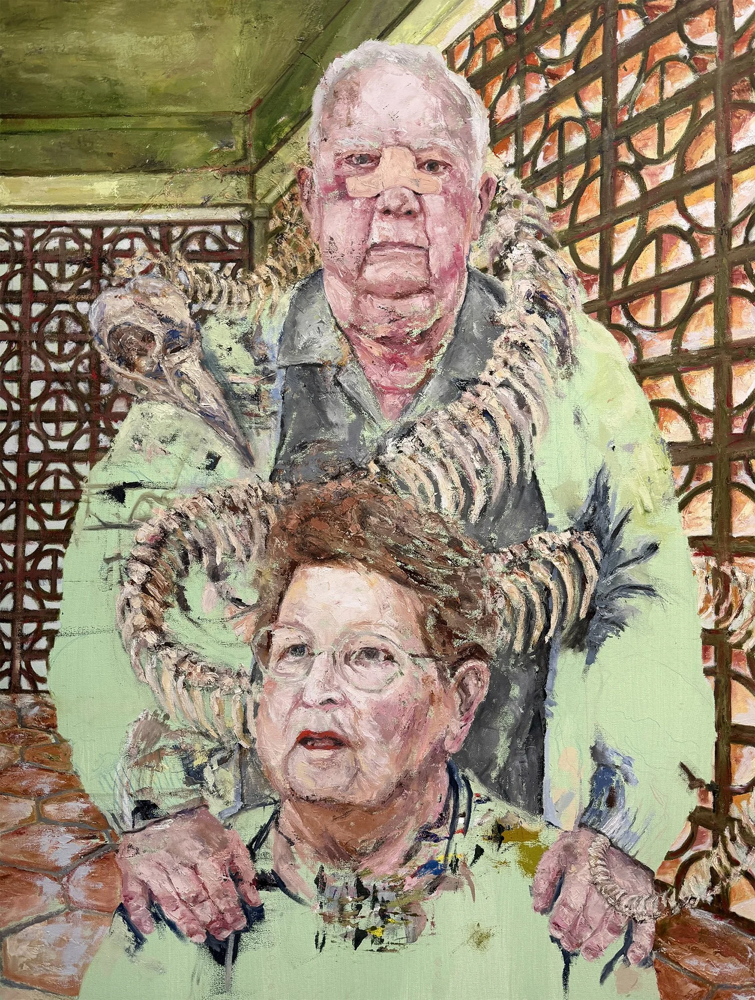 Cash and Betty 2025,
Oil, acrylic, and colored pencil on canvas,
40 x 30 inches
