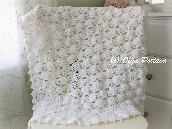 White Lace Spiders Baby Blanket 