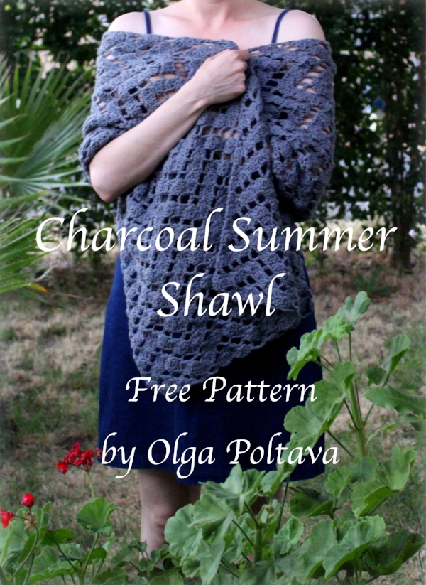 Charcoal Summer Shawl, Free Crochet Pattern 