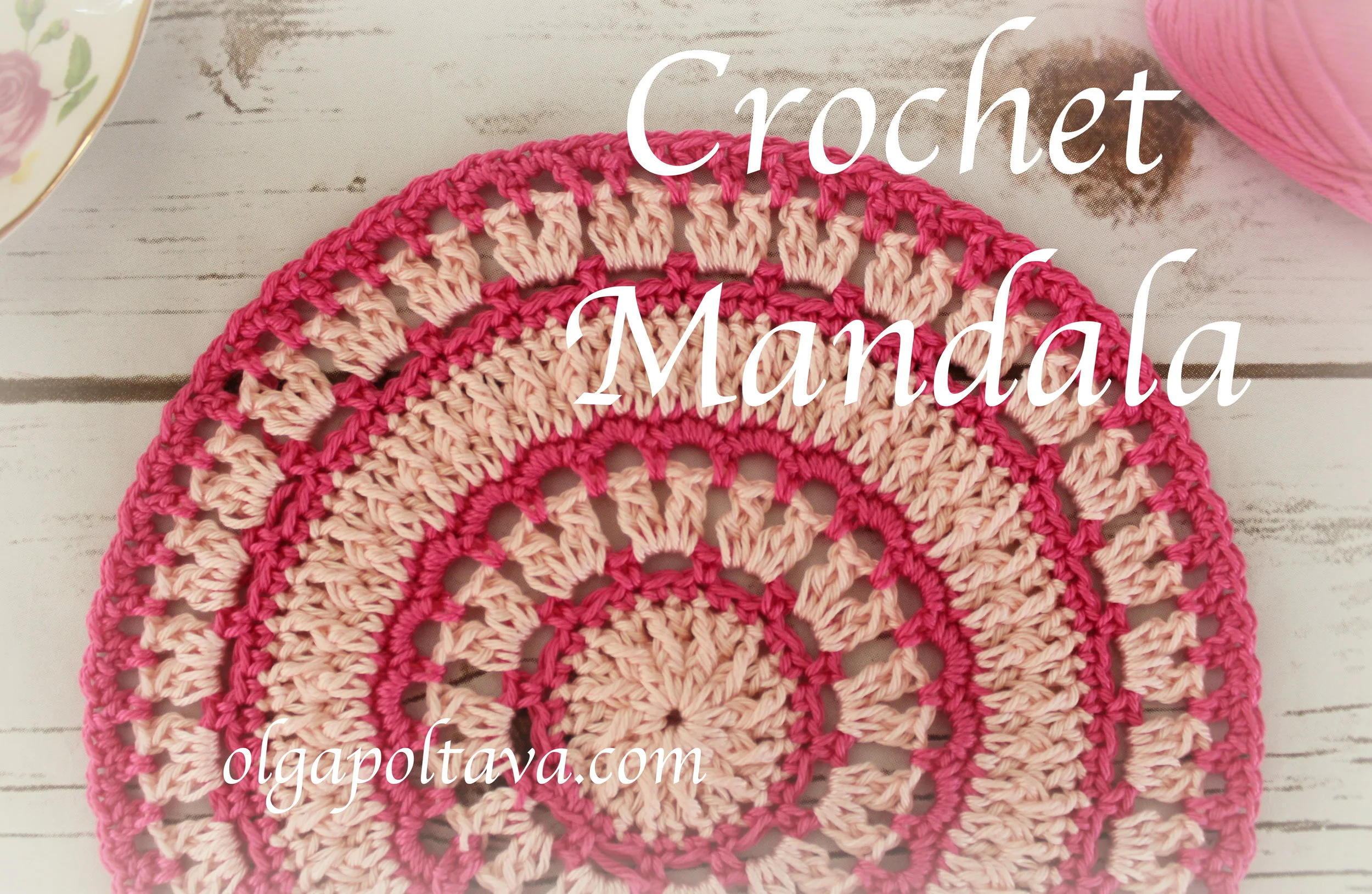 Pink Sunset Mandala, Simple Crochet Pattern 