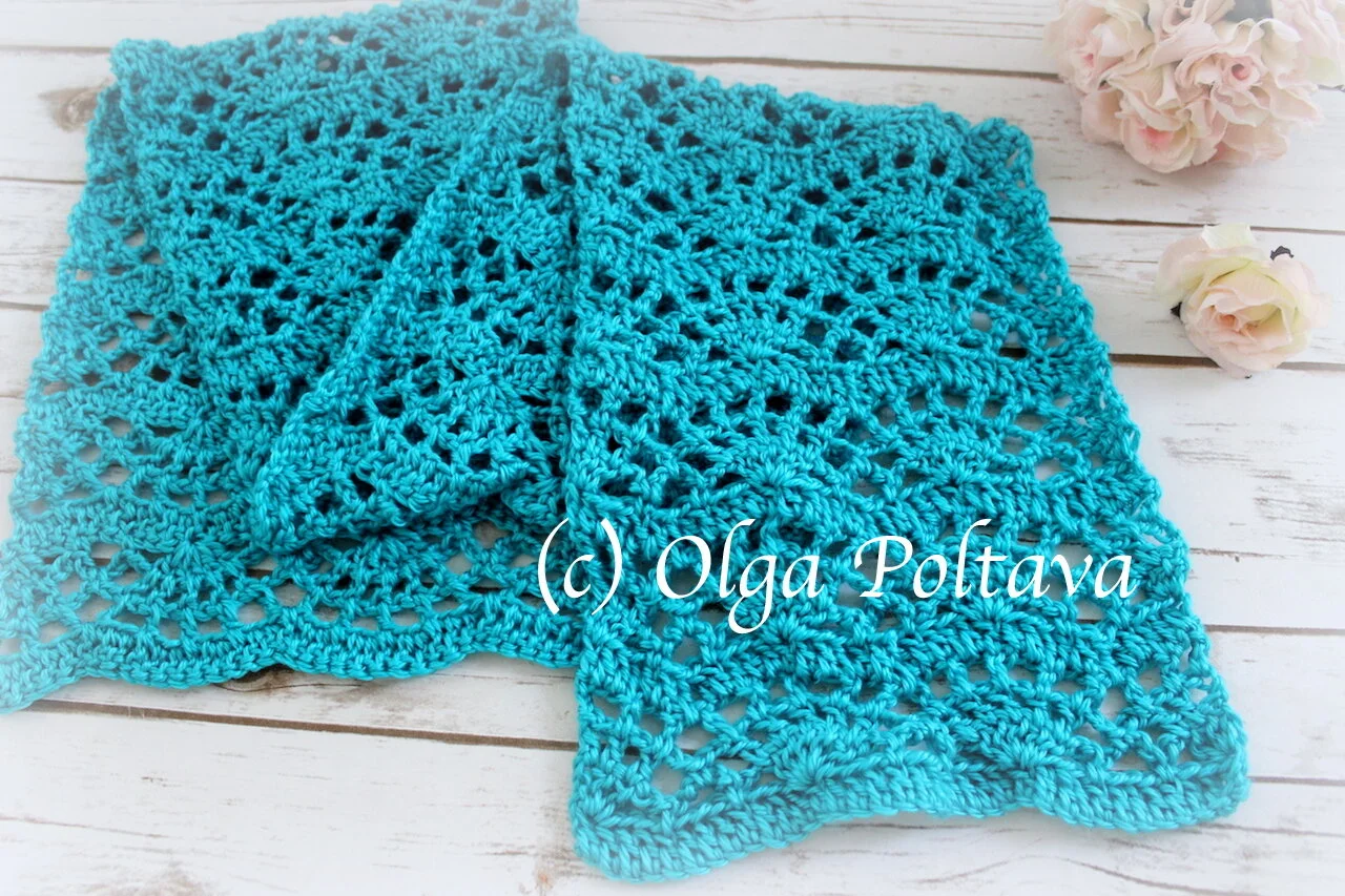 How to Crochet Lacy Fans Scarf, Crochet Video Tutorial