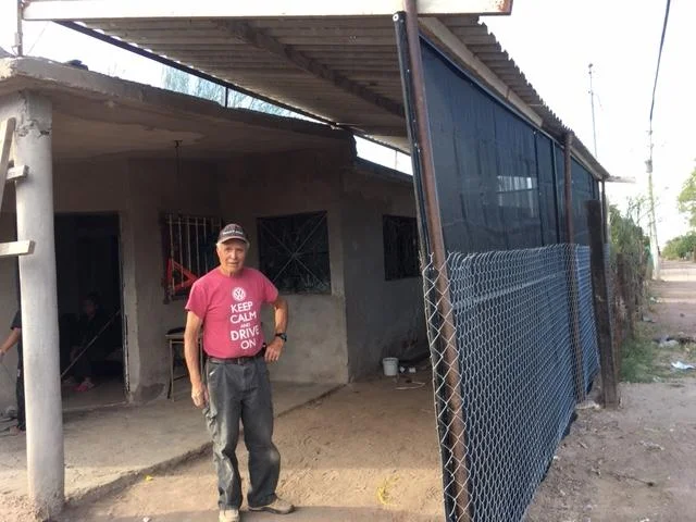 This was the first project for the children’s program - to put up screening to protect the children from the sun. Thanks John - he is the building project manager.