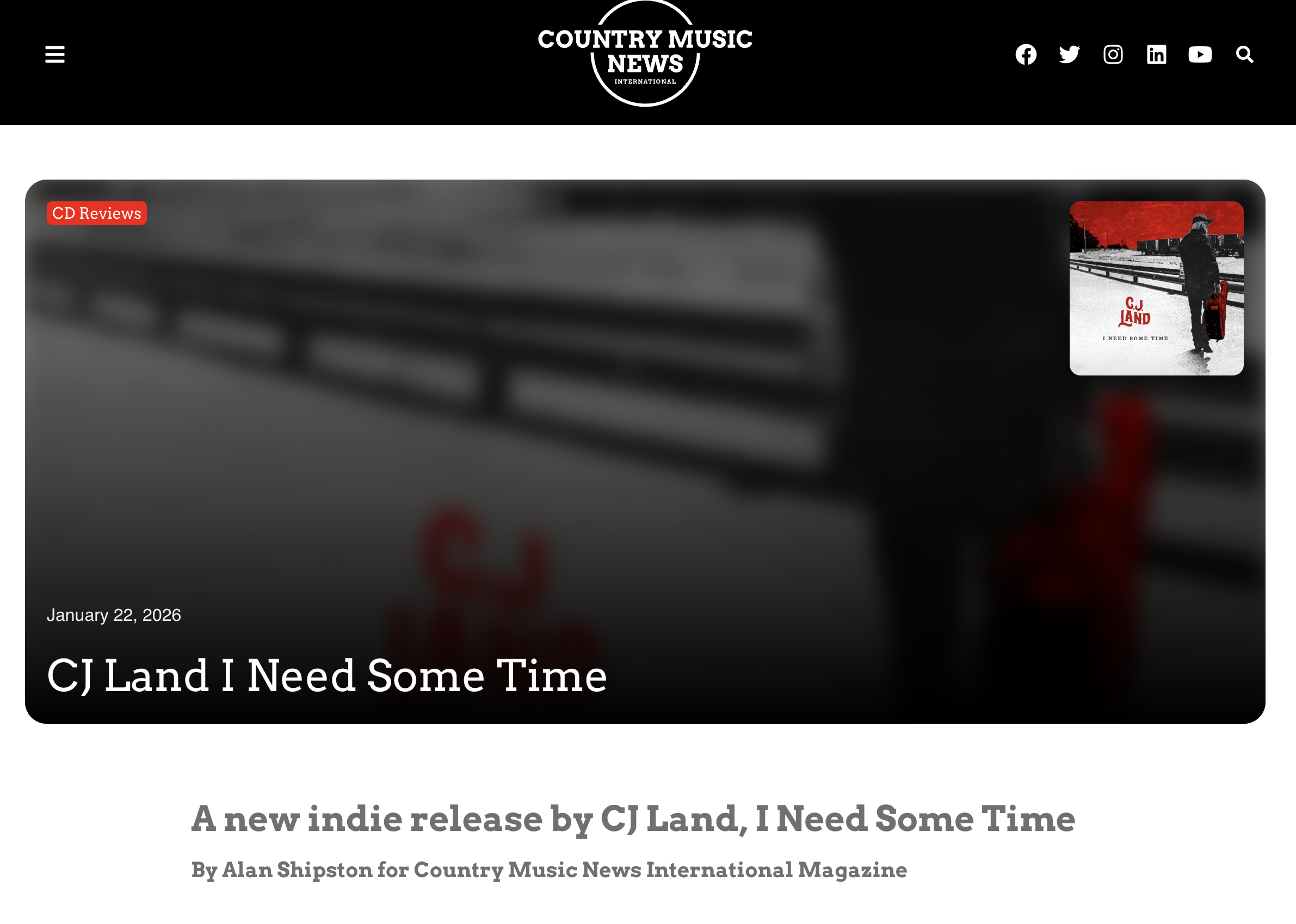 Country Music News International - CJ LAND review 
