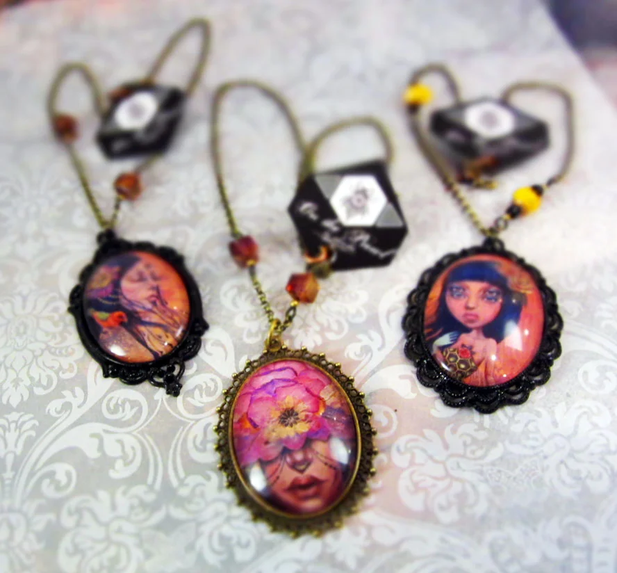 One of a Kind Mini Art Print Pendants