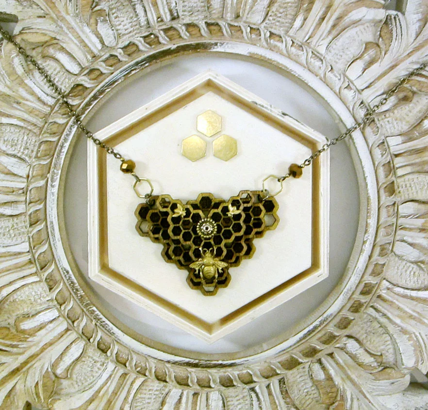 Heart of Gold Queen Bee Necklace