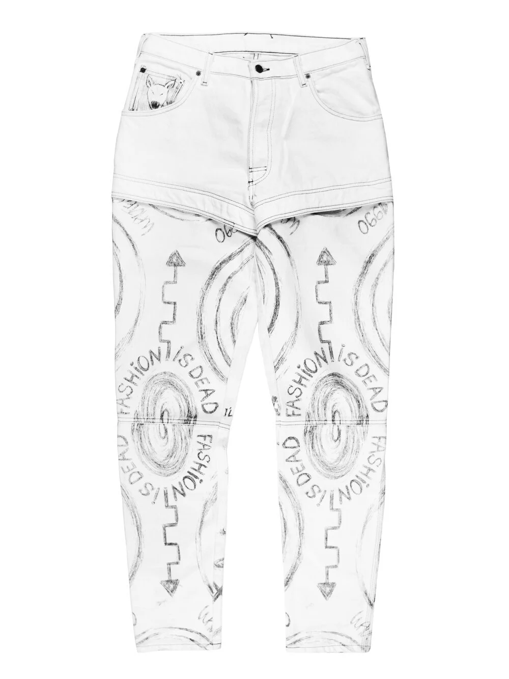 Walter Van Beirendonck SS1990 "Fashion is Dead" Denim