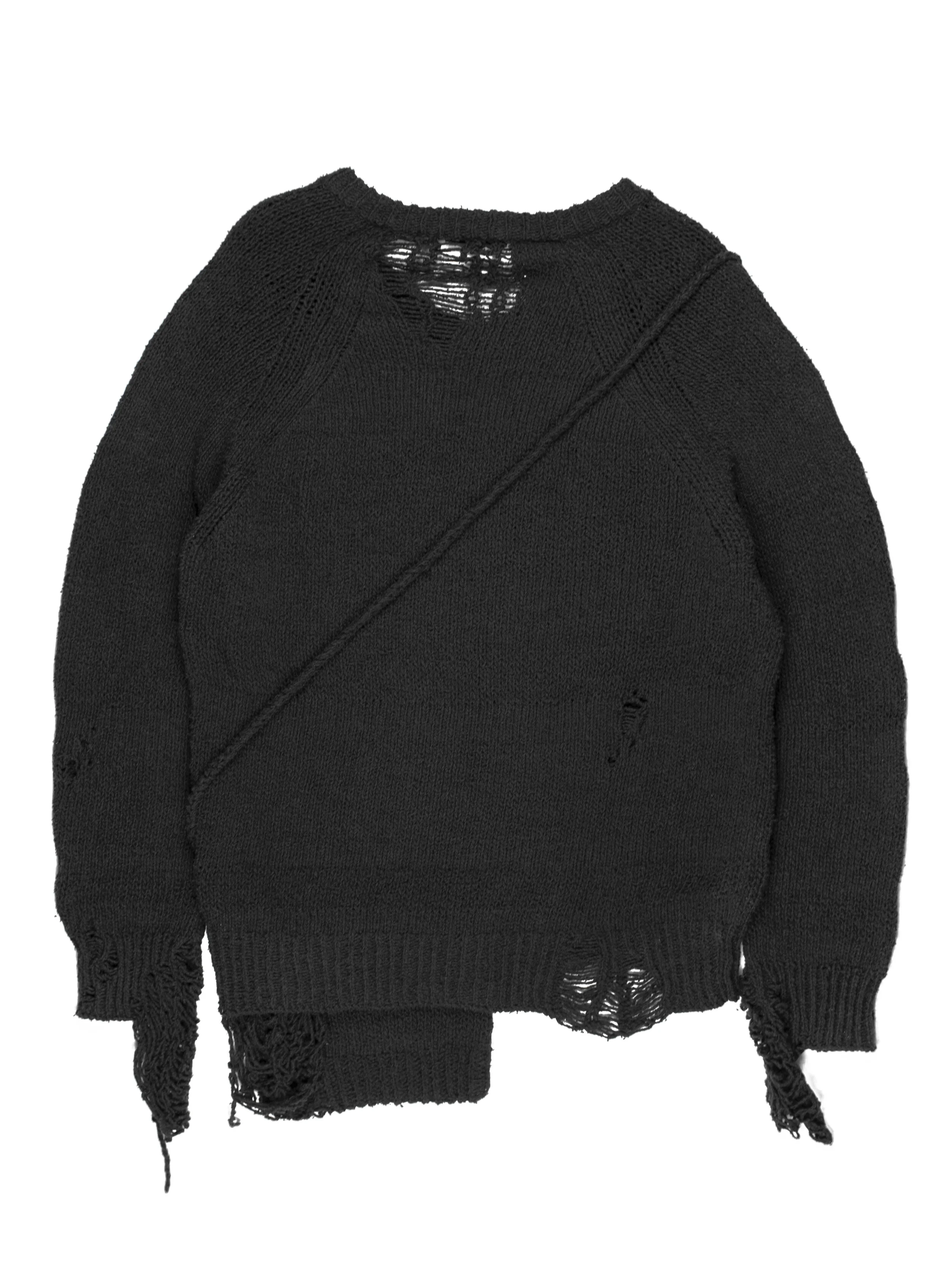 Number (N)ine SS/AW2003 Grunge Sweater & Bag — Middleman Store Number (N)ine SS/AW2003 Grunge Sweater & Bag — Middleman Store