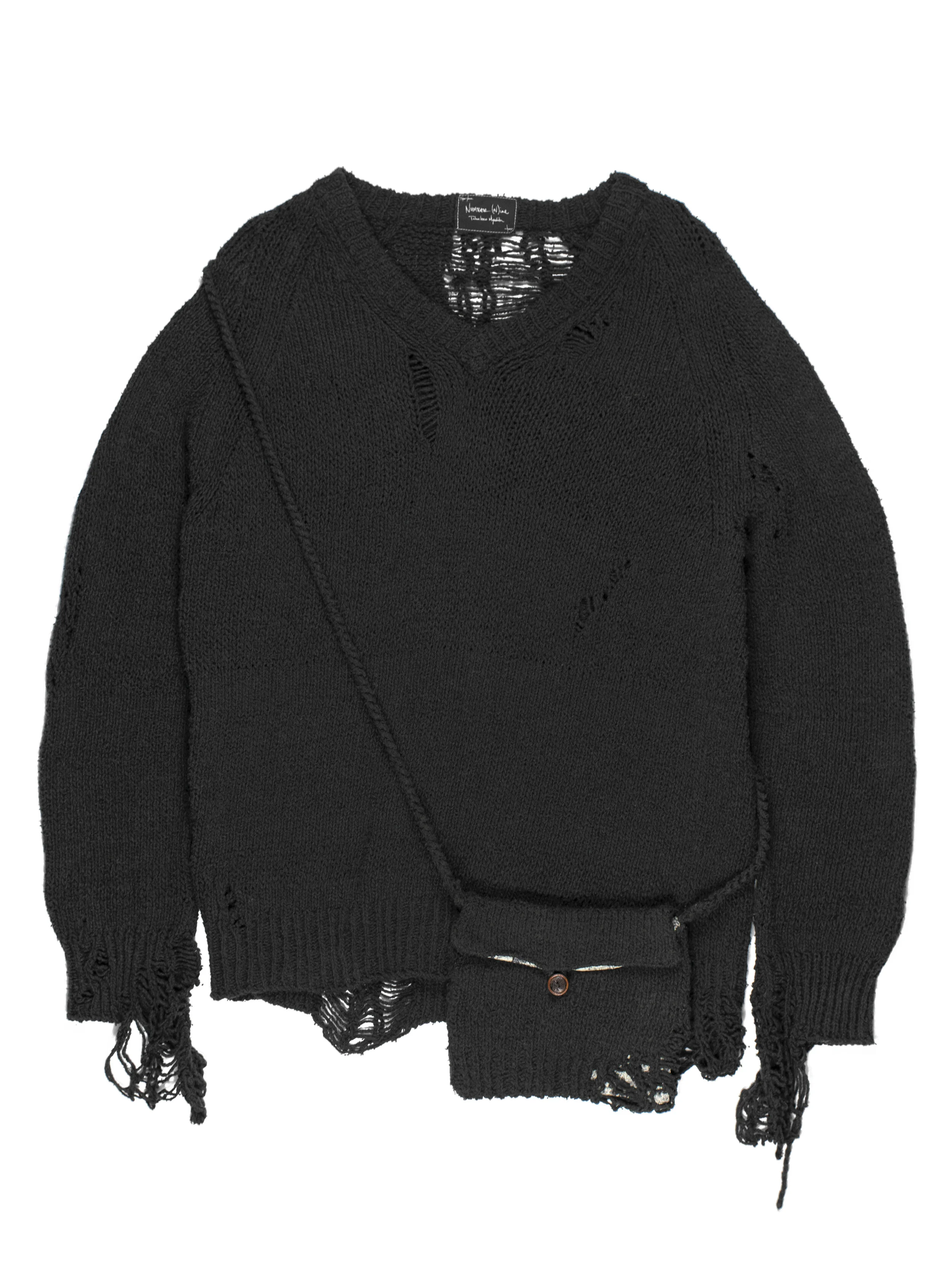 Number (N)ine SS/AW2003 Grunge Sweater &amp; Bag