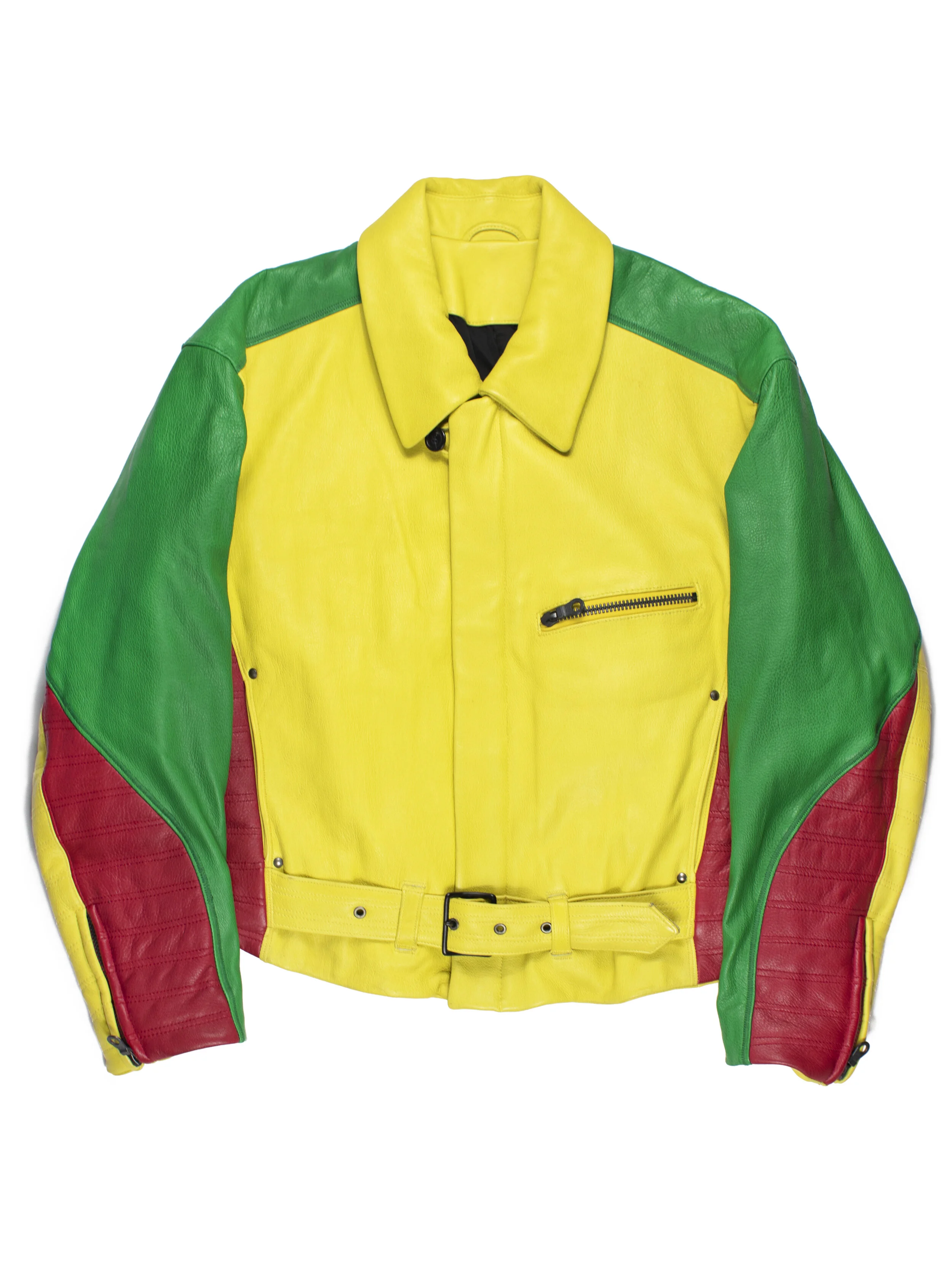 Issey Miyake AW1993 Colorblocked Leather Jacket
