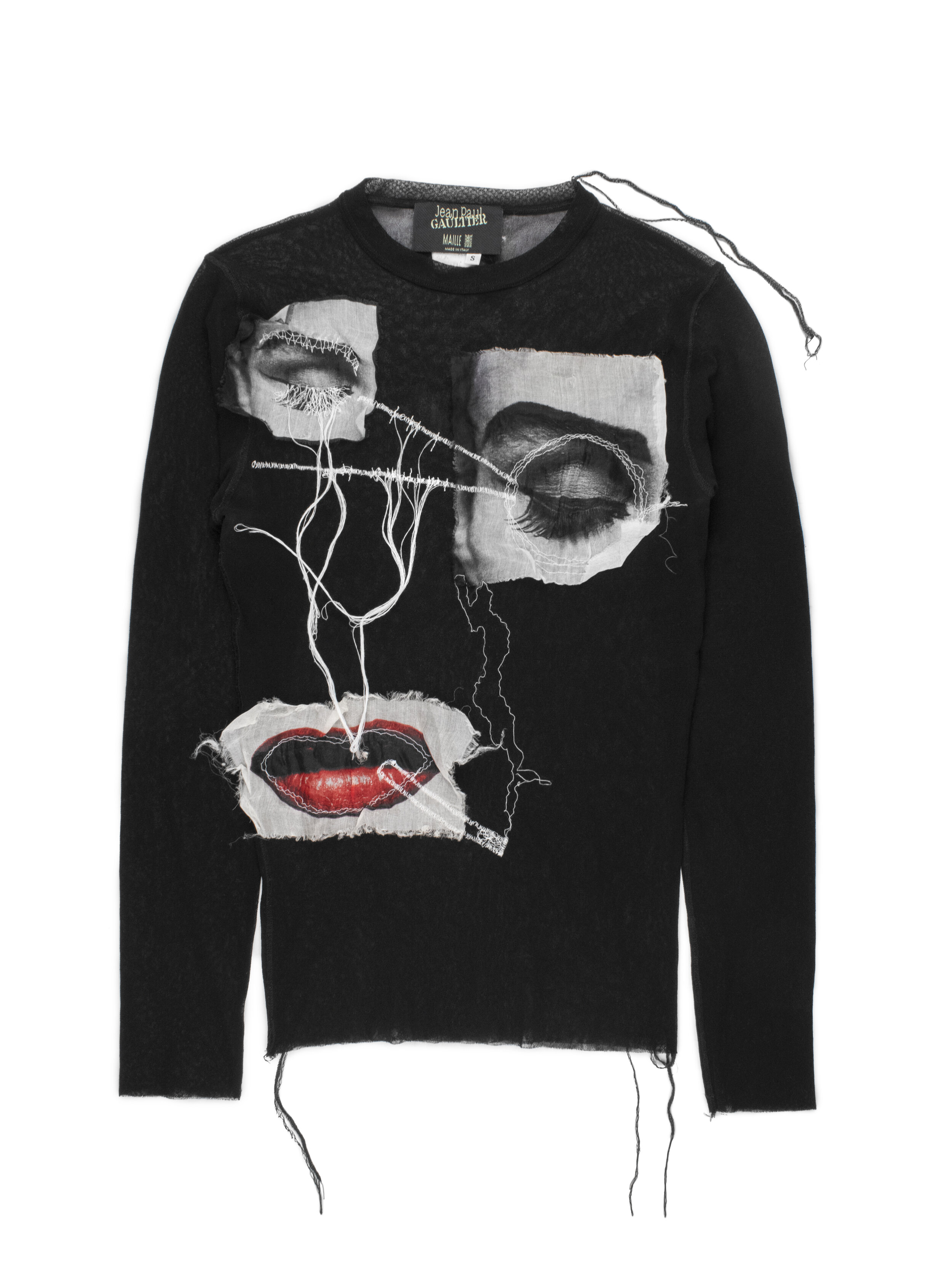 Jean Paul Gaultier SS2002 Lips &amp; Eyes Tattoo Top