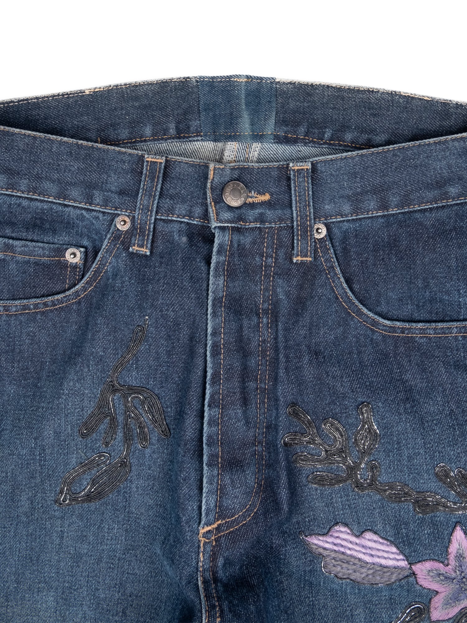 Gucci by Tom Ford AW1999 Embroidered Floral Denim — Middleman Store