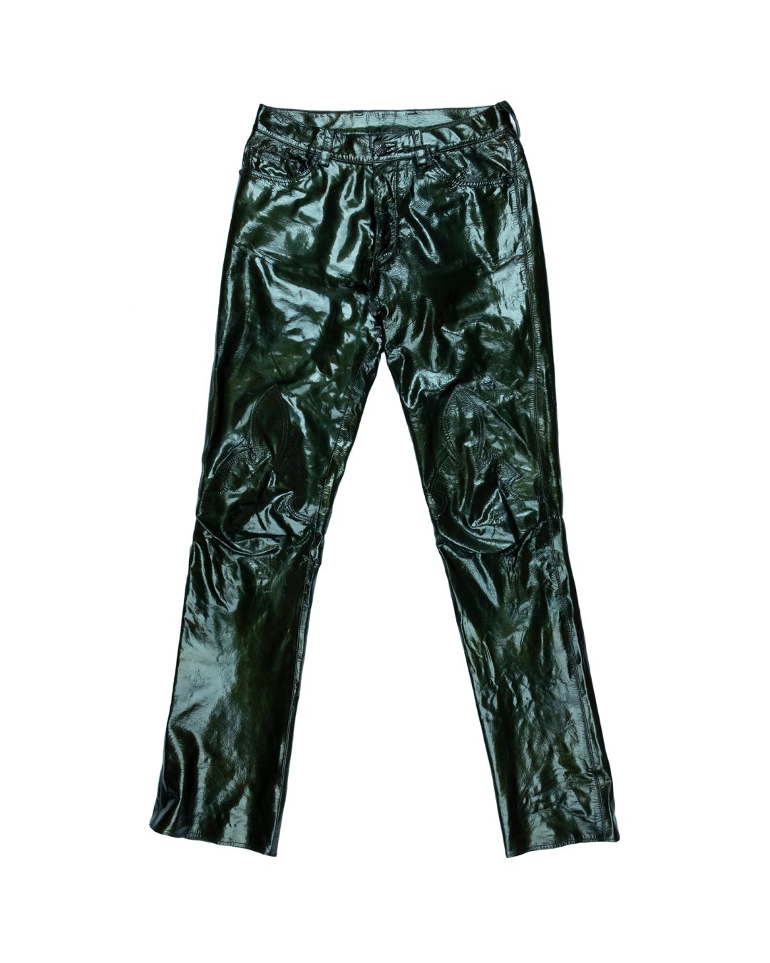 Chrome Hearts 1990s 1 of 1 Sample Five-Patch Olive Leather Pants ...