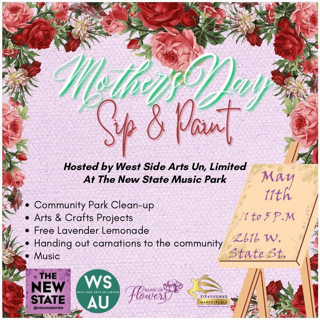 TODAY IS THE DAY!!
Our Mother's Day Sip &amp; Paint is today from 1 - 5 P.M. at The New State Music Park
2616 W. State Street