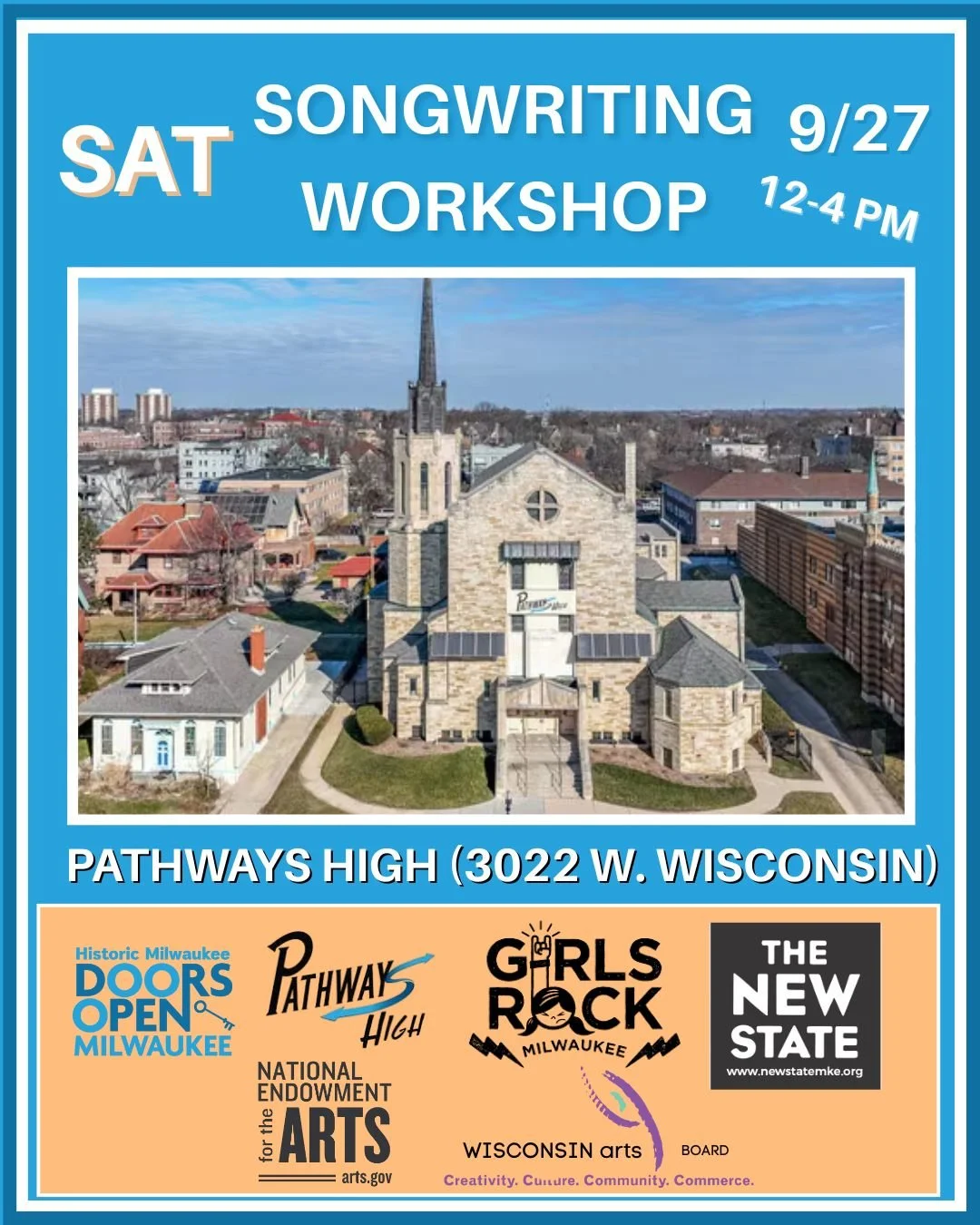We are so excited to be celebrating 50 years with@historicmilwaukee 🎉🎉
This Saturday, 9/27 from 12 - 4 PM, The New State &amp;  @girlsrockmke will be at a featured location for this weekends @doorsopenmilwaukee tour! We will be hosting a free Songw