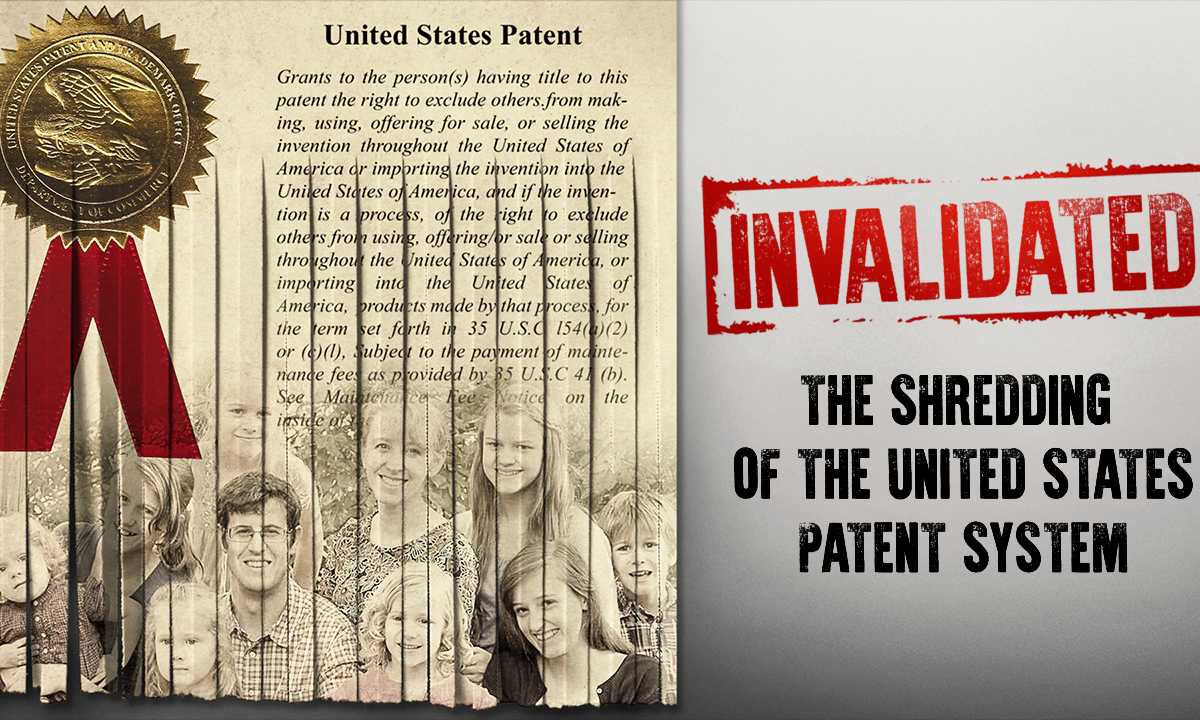 Friday, Dec 7, 8:00pm: INVALIDATED Thrust into a battle to save his invention, Josh Malone, uncovers the shocking truth that our patent system is weakening, property rights are at risk and American Innovation is dying! Learn how big tech companies, China and our own Patent office are robbing American inventors of their ideas, their labor and their financial investment .