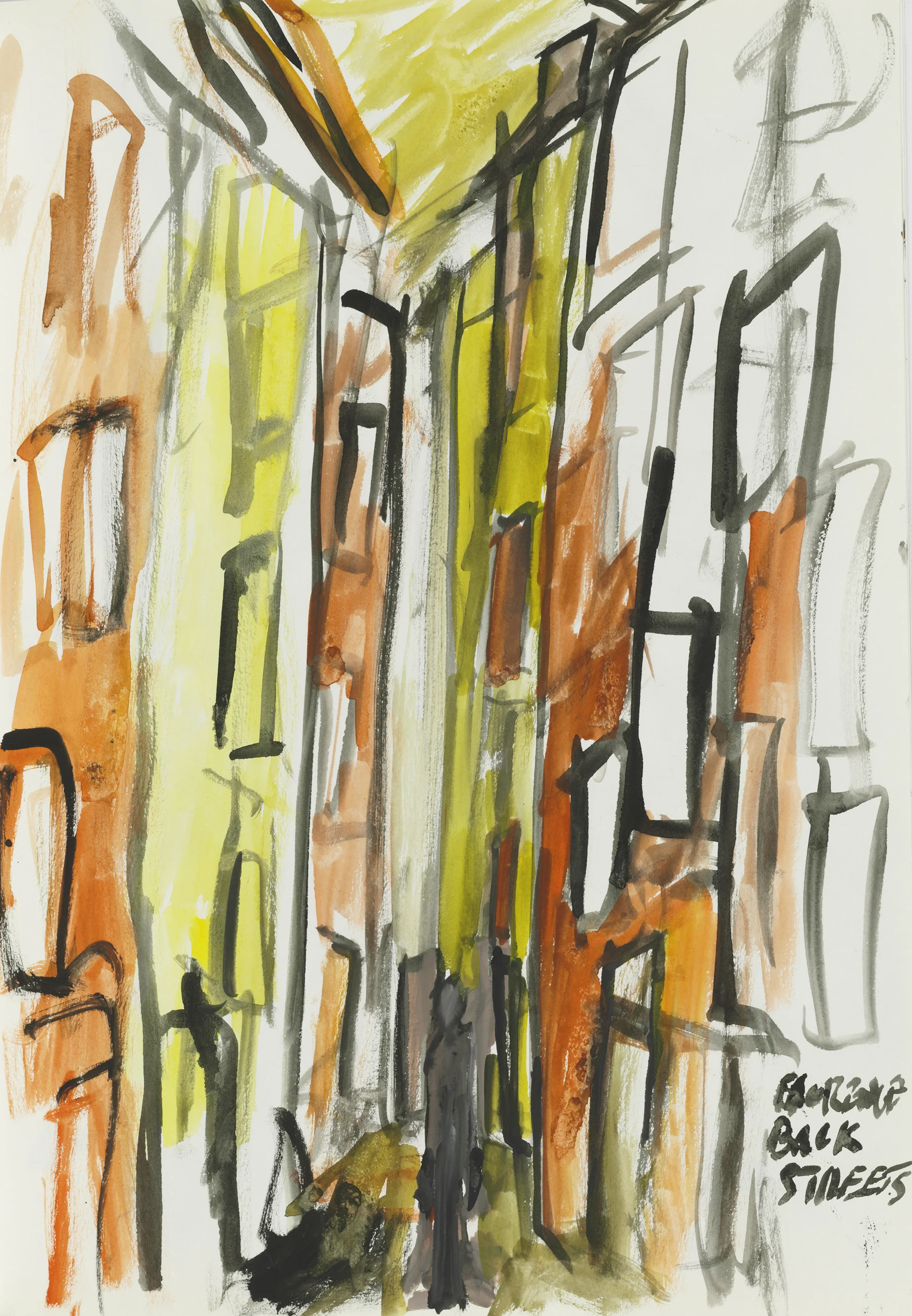 Back streets of florence watercolour on paper approx 30 by 40 cm unframed