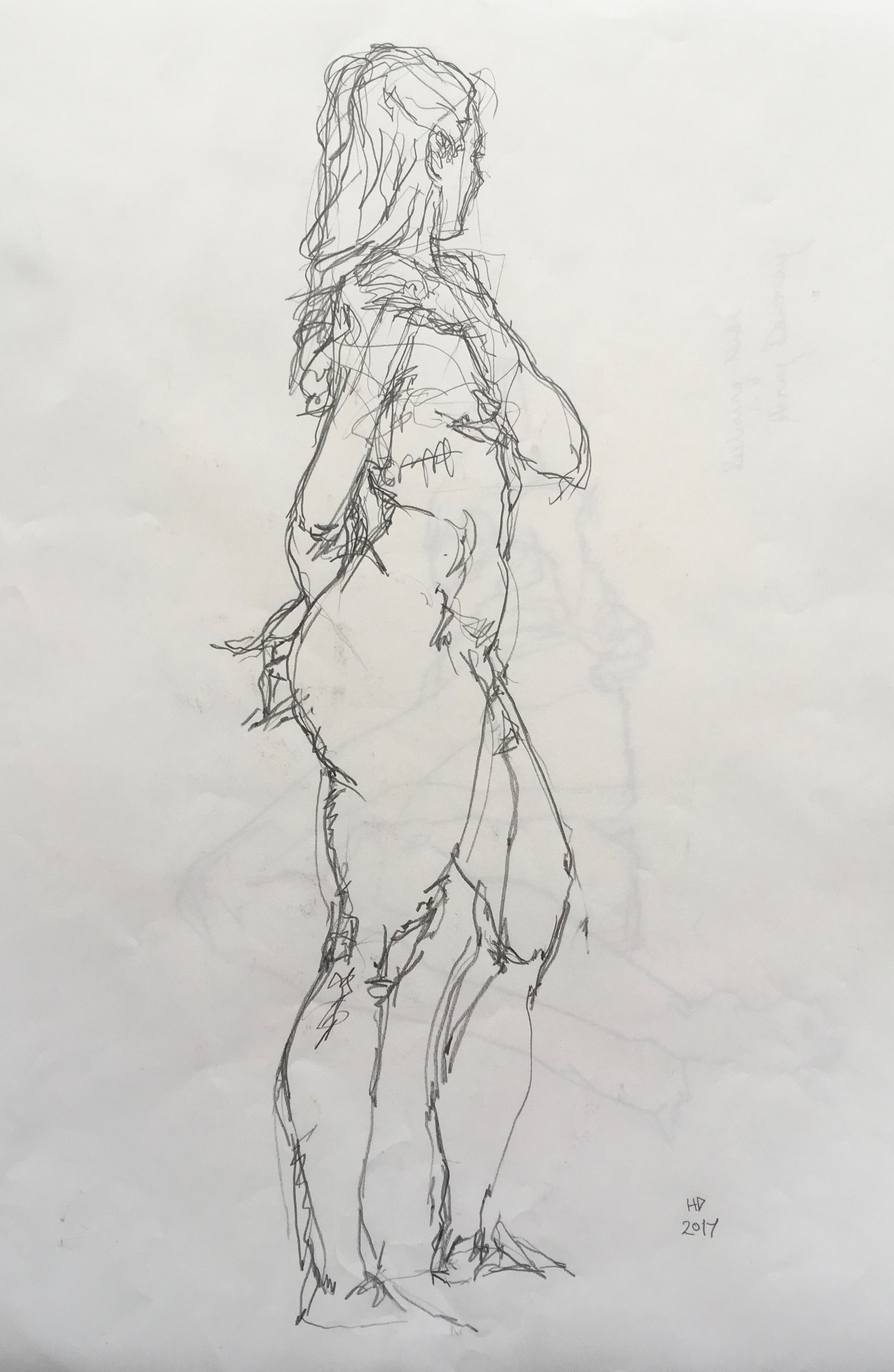 female nude pencil on paper