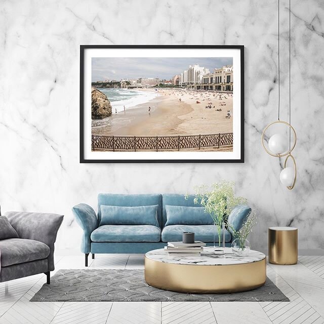 Biarritz ... a little French seaside glamour to gorgeous-up your home 💛 &bull; limited edition &bull; range of sizes and frames &bull; sustainably produced &bull; free delivery Australia wide &bull; and you can even order online from your couch with
