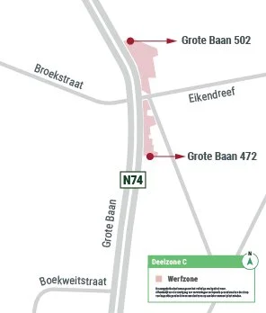 Deelzone C in kaart.