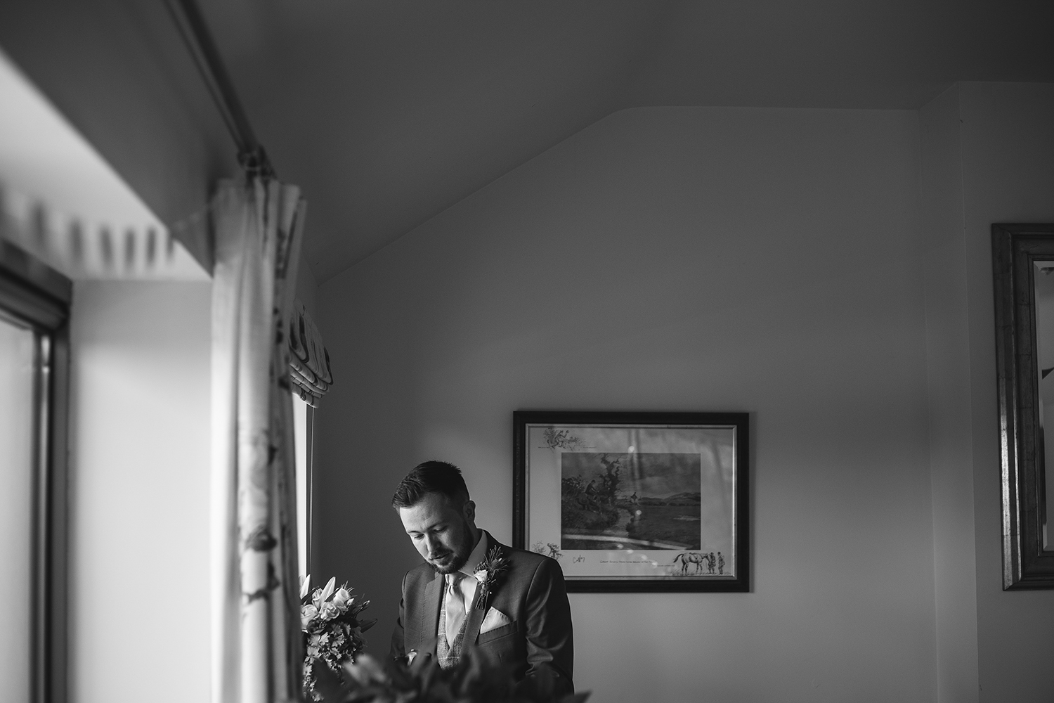 Groom i window light