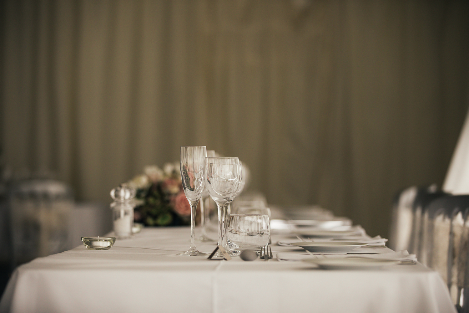 Wedding table details at Manor Hill House