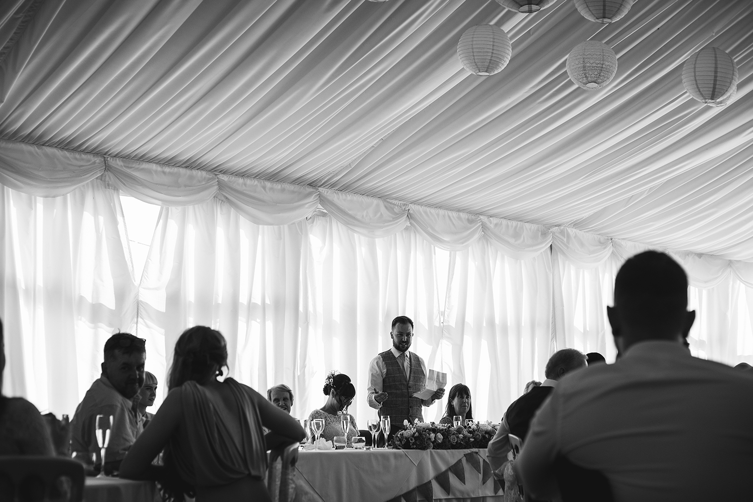 Groom giving his speech