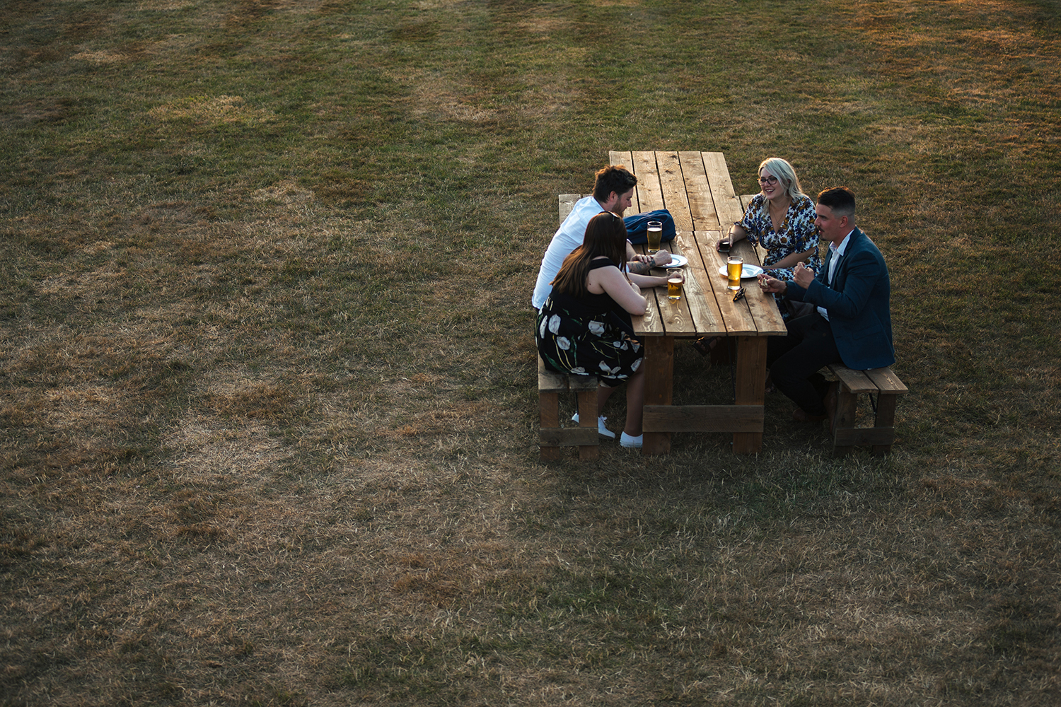 Wedding guests sat at a table
