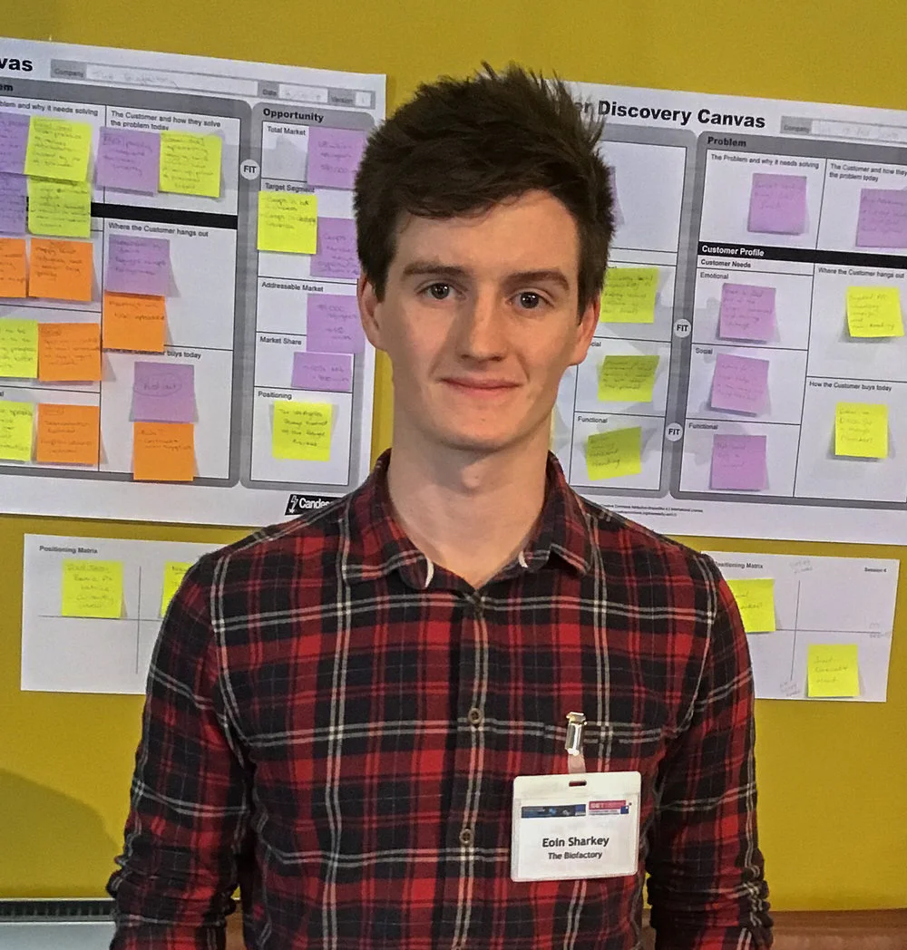 Eoin Sharkey, founder of The Bio Factory. SETsquared Bath and STBAH member, has secured a place on the final of the Santander Universities Entrepreneurship Awards.