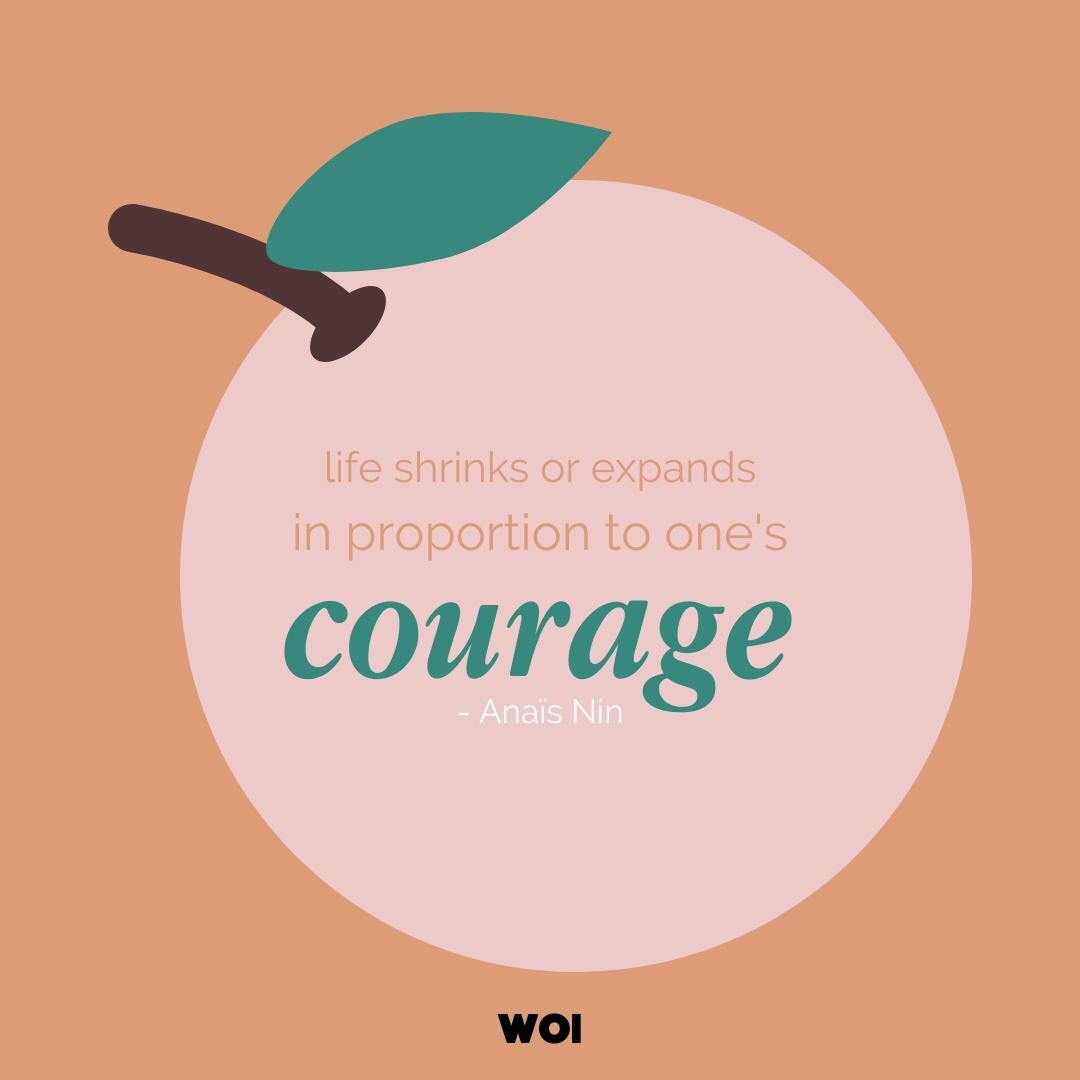 &quot;Life shrinks or expands in proportion to one&rsquo;s courage&quot; - Ana&iuml;s Nin 🍊 #Ana&iuml;sNin  #AnaisNin  #quote #WomenofInspiration #theWOI #inspiration #amazing #female #author #authoress #orange #courage #life