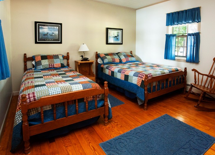 Bedroom with Two Queen Beds at Alamoosook Lakeside Inn