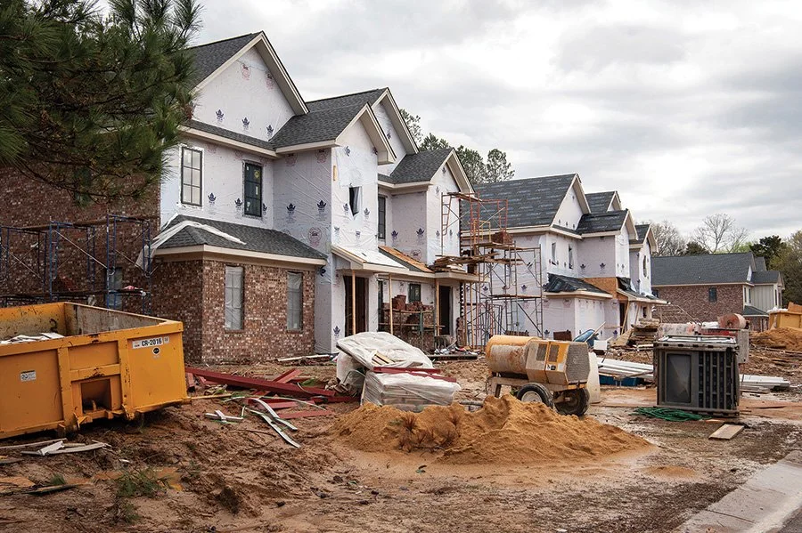 Residences under construction at Old Waverly.