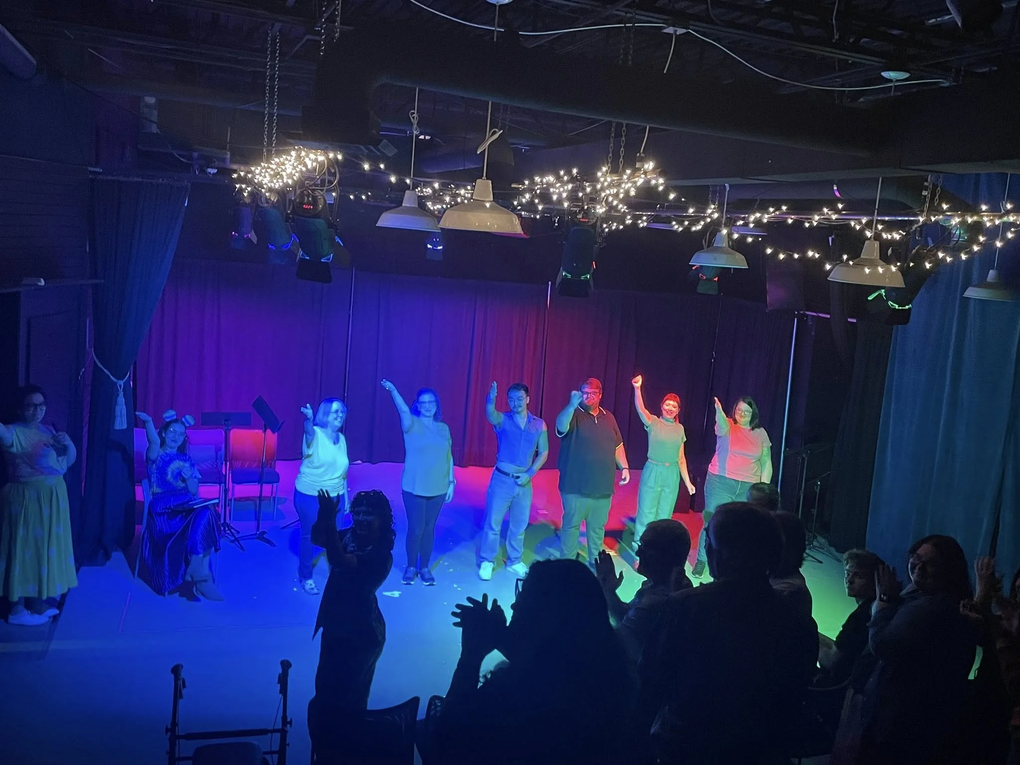 The cast of "Here &amp; Queer," featuring "Final Skate" and "Bisexual Storytime"