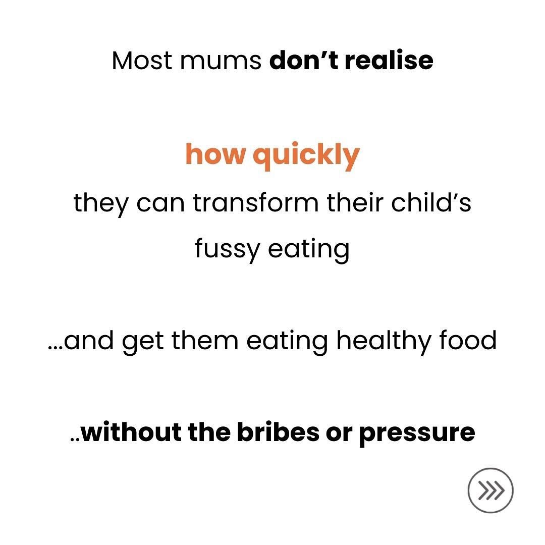 😮 Many mums don&rsquo;t realise just how quickly they can transform their child&rsquo;s fussy eating...and get them eating healthy food ..without the bribes or pressure!

😵&zwj;💫 After having my own fussy eater&hellip; I have created my own method