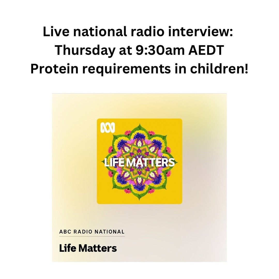 🎙️Looking forward to my live interview on National ABC radio tomorrow morning at 9:30am Sydney time with Hillary Harper! We will discuss:

✅ Protein requirements in children- how much they need and why they need protein.

✅ Nutrients such as iron an