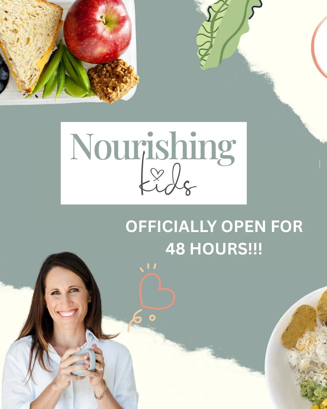 ✨ Nourishing Kids is officially open for 48 hours! ✨ (last chance for 2025).

This is where parents get to finally feel good about how their child eats.

We remove the stress and worry.
You feel confident and reassured that you&rsquo;re on track.
You