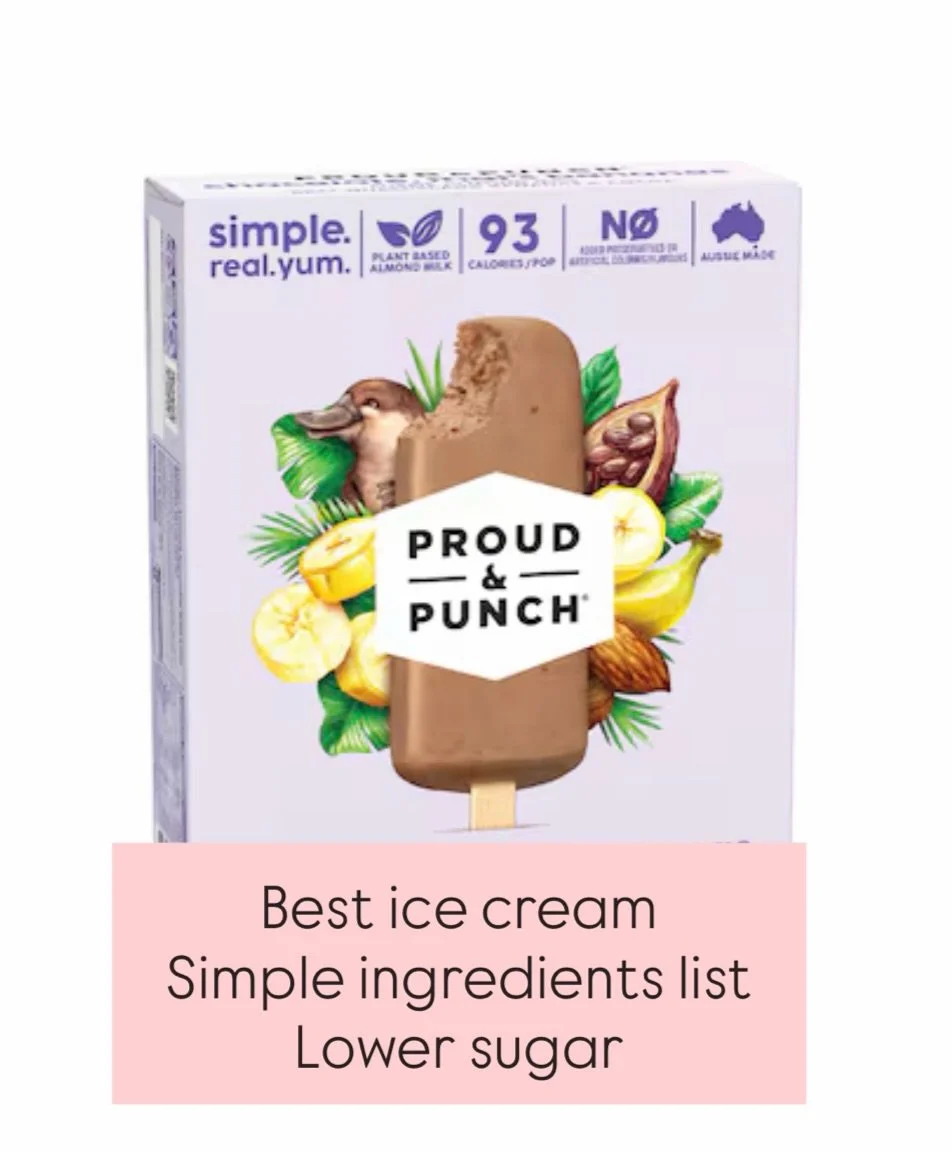 As a Paediatric Dietitian of 25 years (and a mum) this is how I choose a healthier ice cream for kids👇

1️⃣ Ingredients list first
I look for a short, simple ingredients list.
Ideally with no or very limited emulsifiers, and I avoid artificial colou