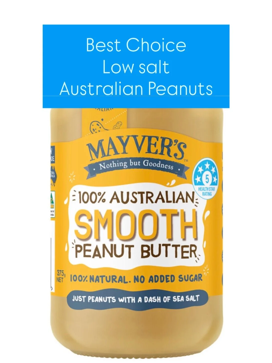 As a Paediatric Dietitian of 25 years &mdash; and a mum &mdash; this is how I rate peanut butter for kids 👇

🥜 1. 100% Australian peanuts
Simple, transparent, high quality.

🧂 2. Salt per 100g
I aim for under 350mg sodium per 100g.

🍬 3. No added