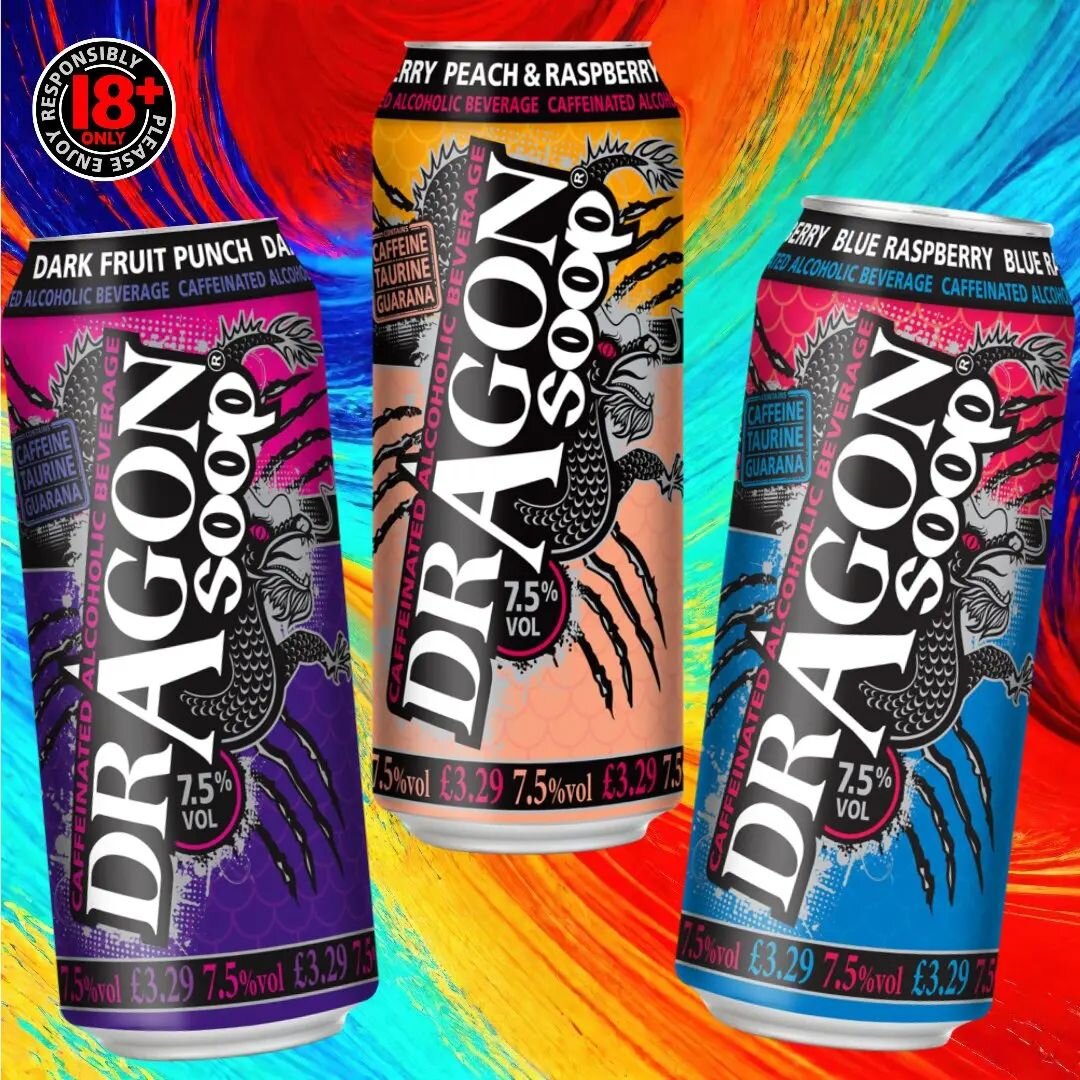 Dragon Soop comes in a wide range of flavours... 

dragonsoop.com

7.5% ABV. Contains Caffeine, Taurine &amp; Guarana. 18+ only.

Please enjoy #DragonSoop responsibly