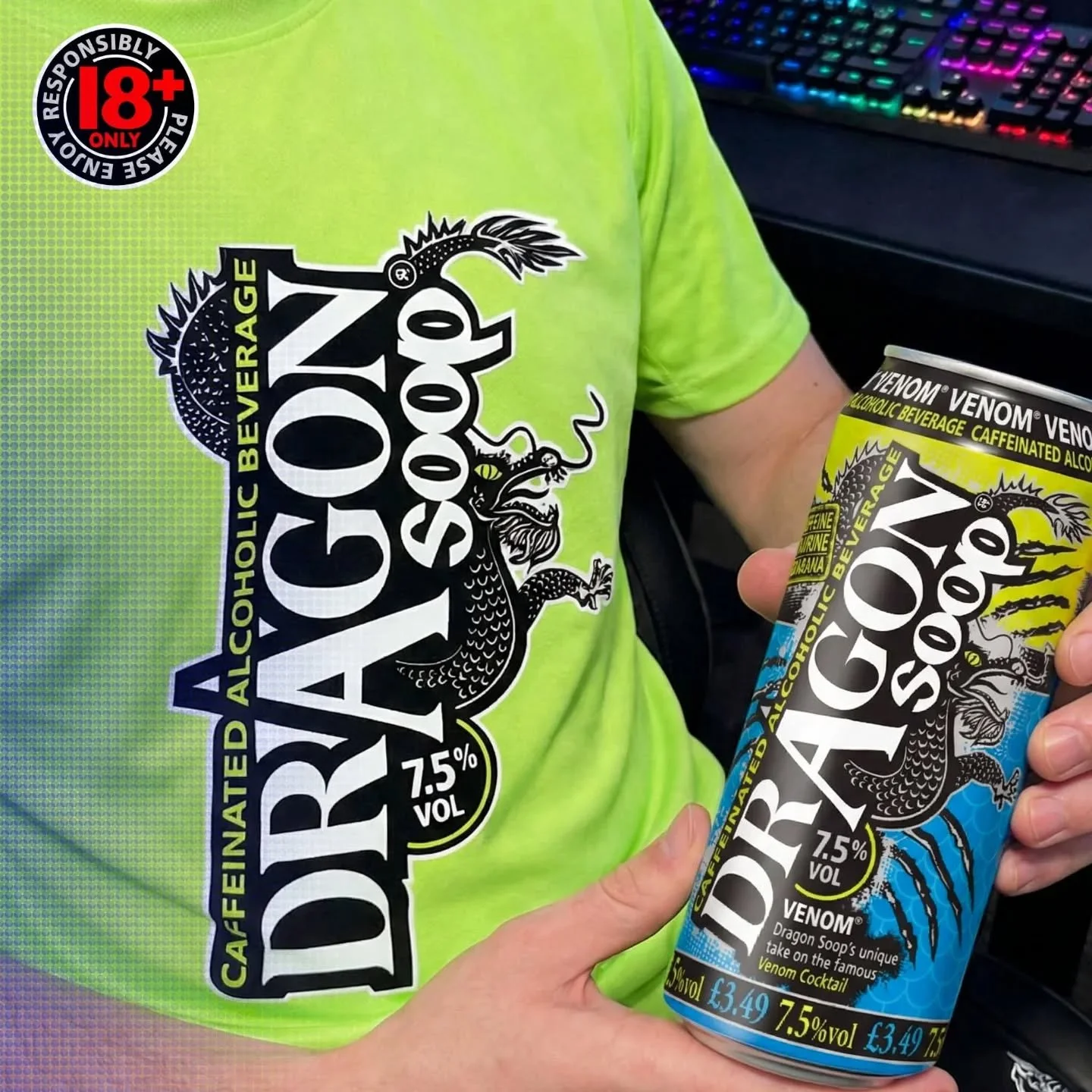 Venom season 🐍🎮

#DragonSoop is 7.5% ABV. Contains Caffeine, Taurine &amp; Guarana.

dragonsoop.com 

18+ only. Please enjoy responsibly