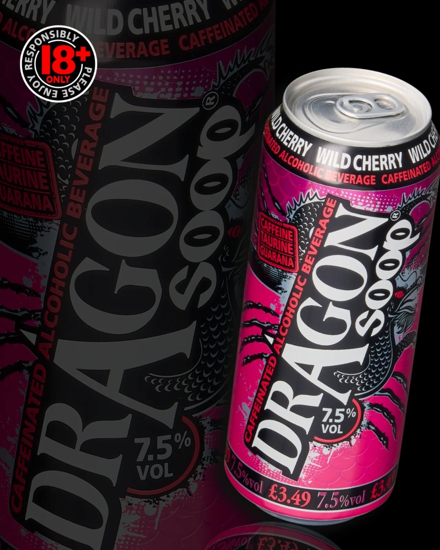 Cherry with a bite 🍒🔥

#DragonSoop is 7.5% ABV. Contains Caffeine, Taurine &amp; Guarana.

dragonsoop.com 

18+ only. Please enjoy responsibly