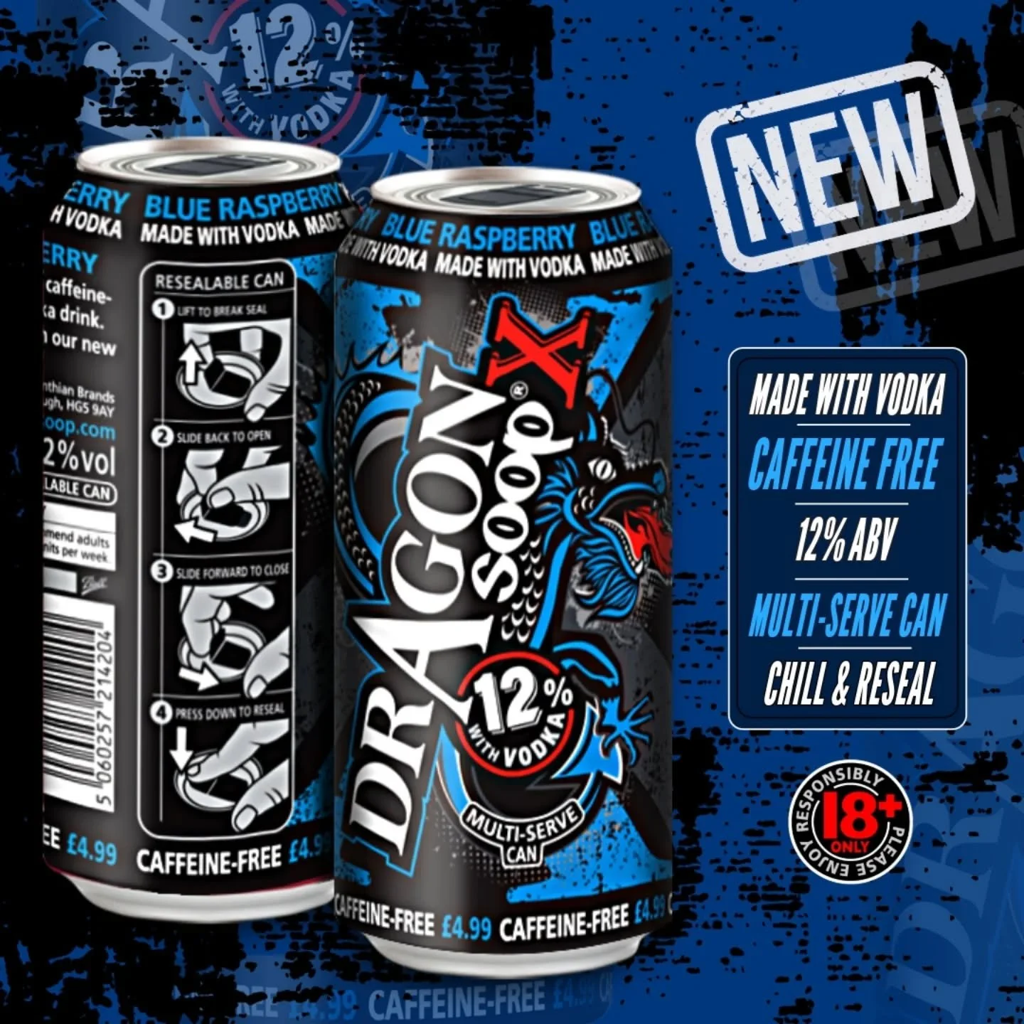 NEW! Dragon Soop X Blue Raspberry is on its way!&nbsp;👀❌🟦

If your local retailer doesn&rsquo;t have it, ask them to get it for you.

dragonsoop.com 

✅&nbsp;MADE WITH VODKA
✅&nbsp;CAFFEINE FREE
✅&nbsp;12% ABV
✅&nbsp;MULTI-SERVE CAN
✅&nbsp;RESEAL &