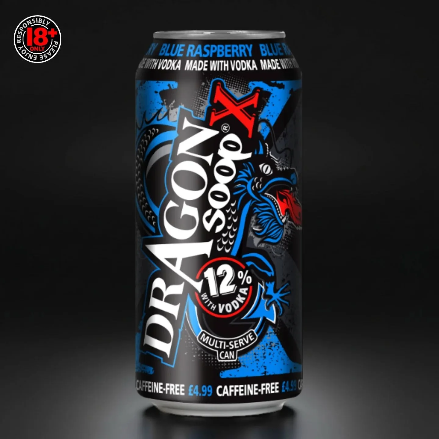 A new legend joins the ❌️ lineup:

Dragon Soop X Blue Raspberry has arrived 🔥

✅ MADE WITH VODKA
✅ CAFFEINE FREE
✅ 12% ABV
✅ MULTI-SERVE CAN
✅ CHILL &amp; RESEAL

dragonsoop.com

18+ only. Please enjoy #DragonSoopX responsibly