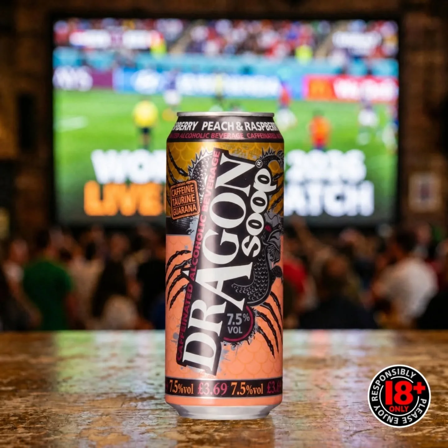 What&rsquo;s your flavour forecast? 🔮

The tournament hasn't even started but Peach &amp; Raspberry is already taking the starting spot on the table ⚽

Find your match 👇

dragonsoop.com

7.5% ABV. Contains Caffeine, Taurine &amp; Guarana. Please en