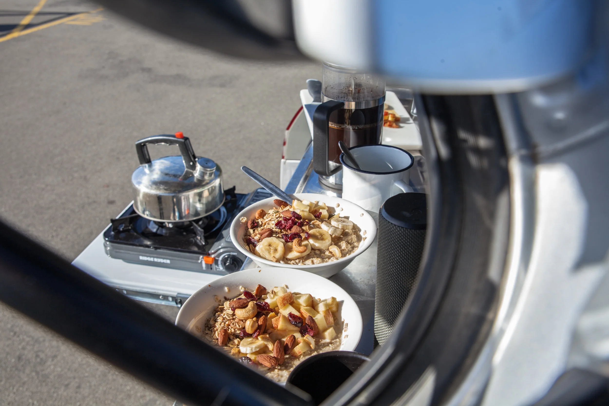 selfmade breaky on our way to MT Cook