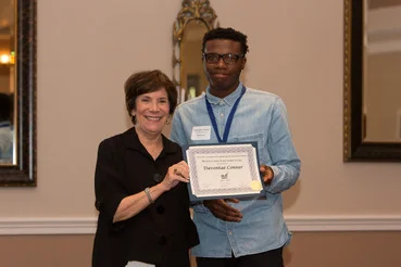 Myrna Cardin presenting scholarship