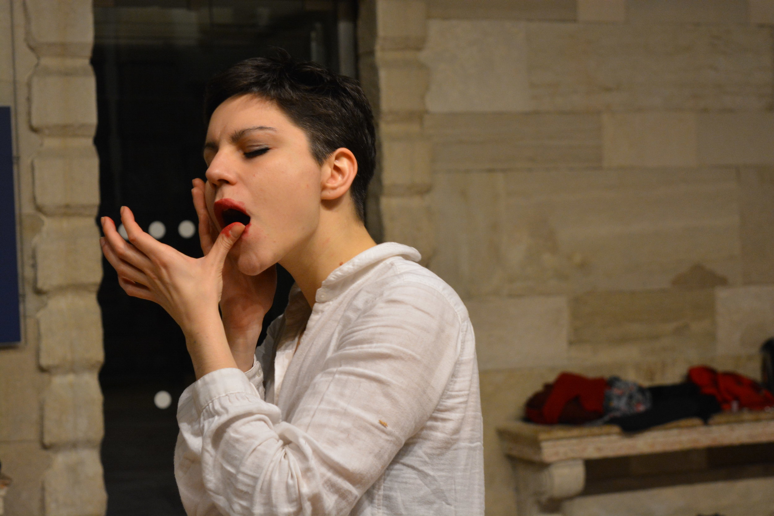 Micaela Leonardi performing as part of The Foundling, Venice, 2014 